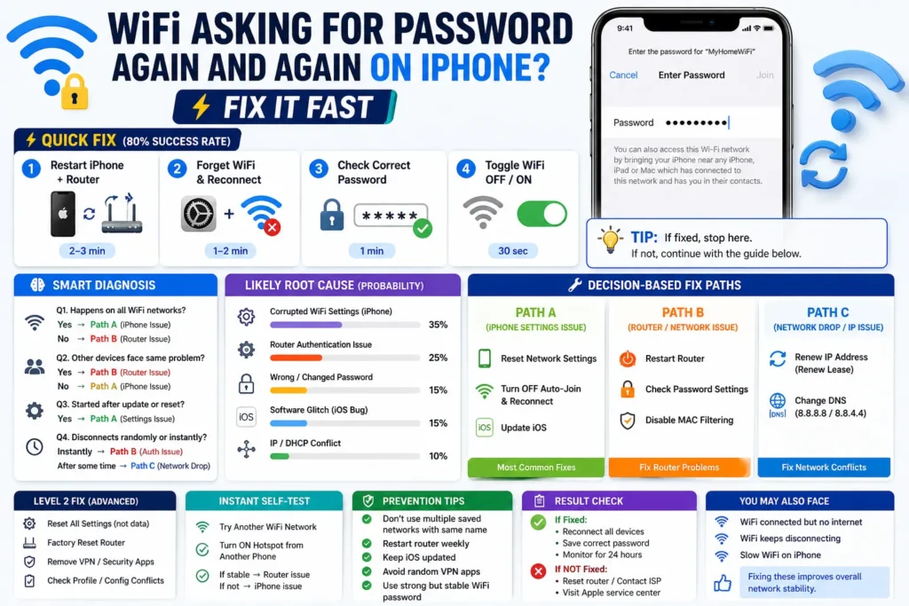 WiFi Asking for Password Again and Again on iPhone